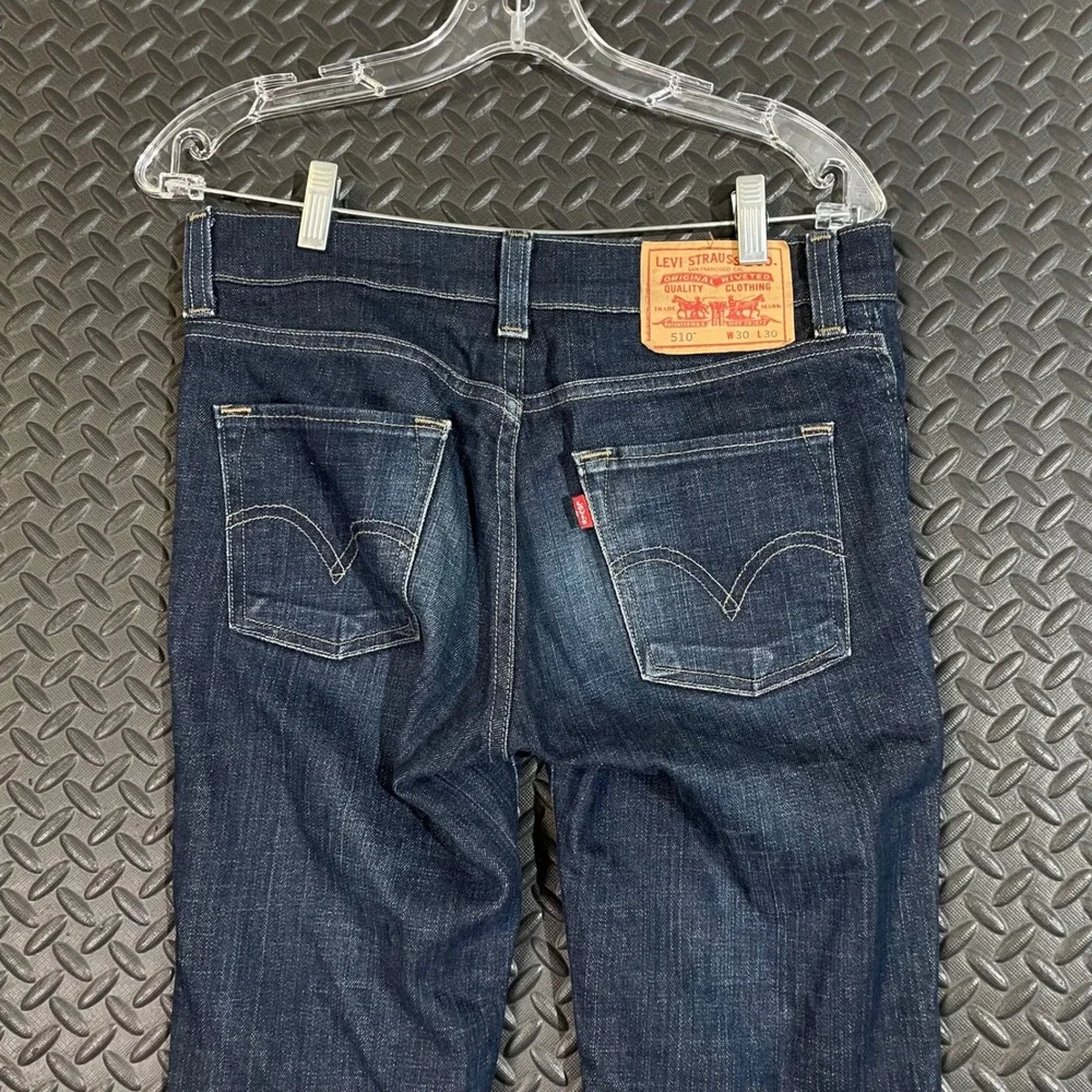 Levi's Blue Dark Wash 510‎ Super Skinny Mid Rise Denim Jeans Men's Size 30X30